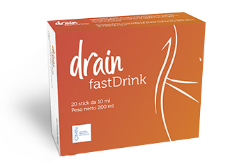 Drain Fast Drink, integratore alimentare a base di ananas, centella, tarassaco, pilosella, orthosiphon e betulla.